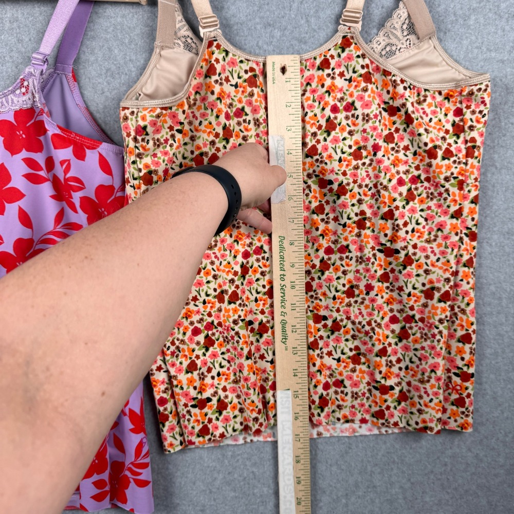Ruby Ribbon Camisole LOT x 2 Womens Size 42 Floral Lace Trim Shaping Stretch - Picture 11 of 12